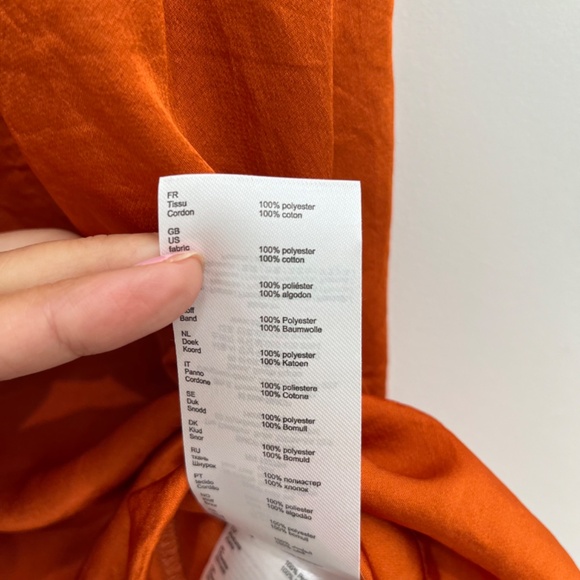 Maje Orange Mini Dress with Double Drawstring Waist - Picture 4 of 6